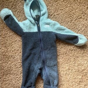 The North Face Blue and Gray Kids Footie